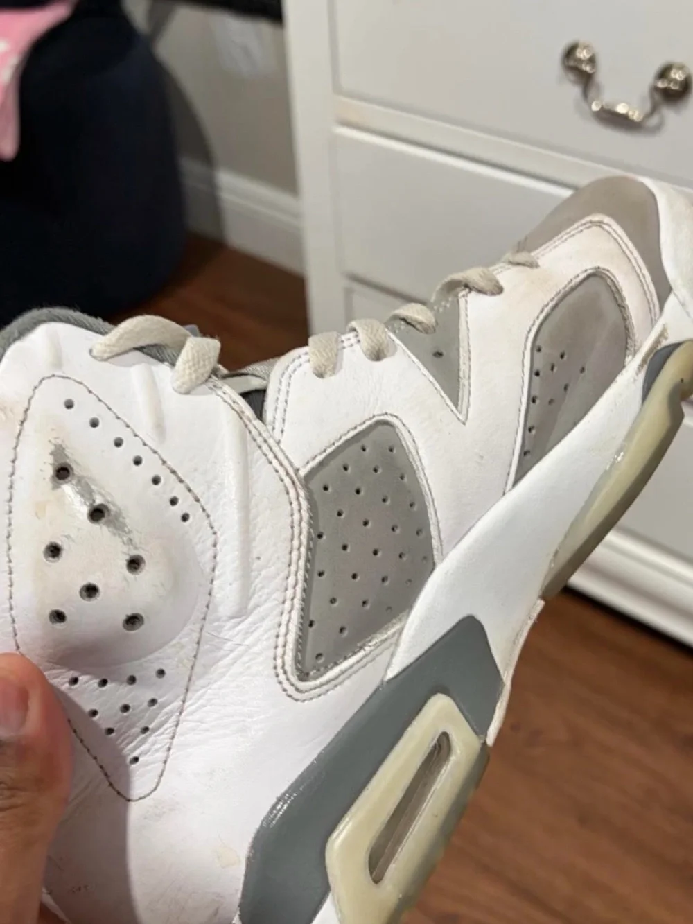Jordan Men's White and Gray Athletic Sneakers
